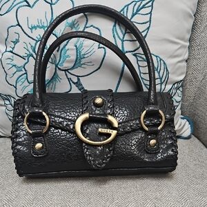 Guess Black Mini Bag with Gold Accents